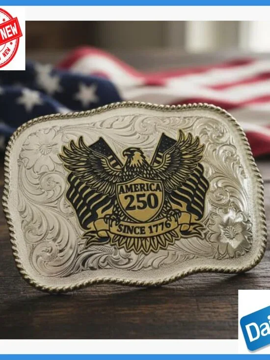 Western Flag Belt Buckle Made in USA, Metal, One Size - Picture 4 of 7